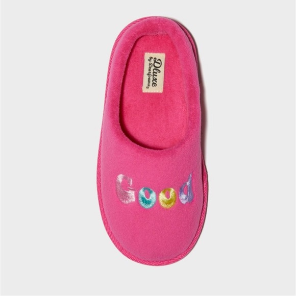 YOUTH dluxe by dearfoams Kids' Good Vibes Slide Slippers Hot Pink 4-5, 11-12 - Picture 5 of 7